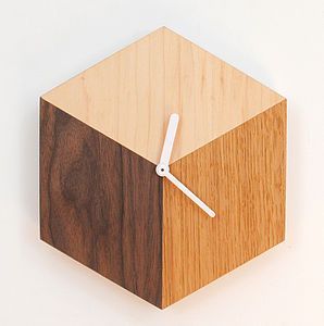 Horloge murale moderne en bois en forme de cube, affichage silencieux à quartz, horloge à aiguilles à suspendre pour le salon, décoration de la maison - Product Image 5