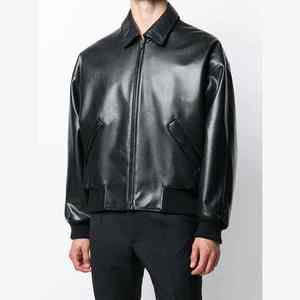 Chaqueta de Cuero Vacuno Genuino para Hombre, Estilo Bomber, Cuello Camisero, Impermeable, Gruesa, Nueva Colección de Invierno, Alta Calidad - Product Image 3