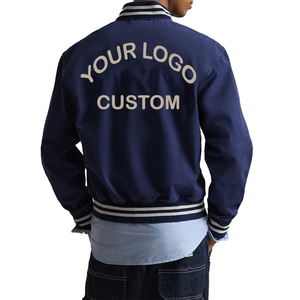 Premium Embroidered Heavyweight Canvas Zipper Front Track <b>Jacket</b> Men Vintage Americana OEM Custom Luxury Winter Workwear - Product Image 3
