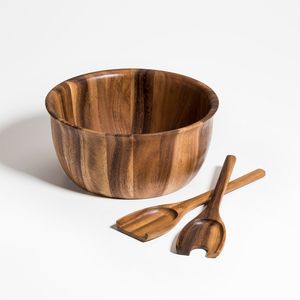 Grand saladier en bois écologique de style ferme classique, design rustique, idéal comme centre de table pour les repas en famille - Product Image 4