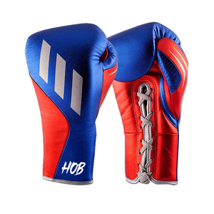 Guantes de Boxeo de Cuero Genuino con Logotipo Personalizado, Guantes de Entrenamiento de Cuero Vacuno para Competencia, Equipo de Lucha Profesional para Adultos - Product Image 1