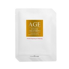 Masque facial en feuille Fromnature Age Ginseng Gold Intense Treatment 23ml X 5, ingrédients anti-âge à base de plantes, réduction exclusive - Product Image 1