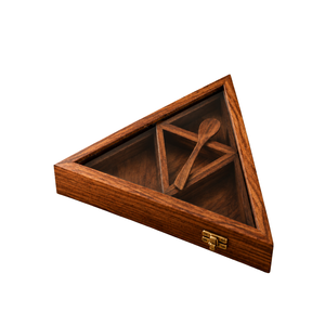 Boîte à épices triangulaire en bois faite à la main, Masala Dabba en bois de rose indien avec plusieurs compartiments, organisateur de rangement de cuisine traditionnel - Product Image 1