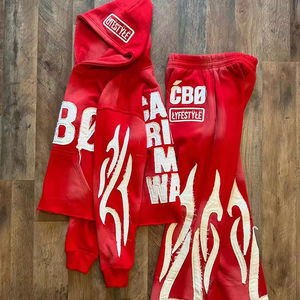 Ropa Deportiva Personalizada, Sudadera con Capucha para Hombre, Invierno, Blanca, Lavado Ácido, Estampada, 100% Algodón, con Cordón, Mangas Largas, Traje Deportivo para Correr - Product Image 4