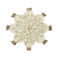Tapis rond en laine tissé à la main en forme de tranches de pastèque, rouge et vert, tapis fantaisie pour la décoration de la chambre d'enfant et de la salle de jeux