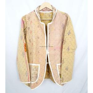 Hand-Stitched Cotton <b>Kantha</b> <b>Jacket</b> for Women Embroidered Patchwork Reversible Design with Elegant <b>Kantha</b> <b>jacket</b> with pockets - Product Image 5