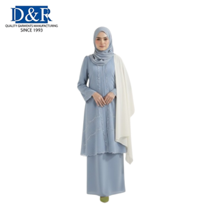 Abaya de Mujer de Poliéster Sólido Informal con Brocado Jacquard de Manga Larga MAXI Ligera, de Lujo, para Todas las Temporadas, Superventas - Product Image 3