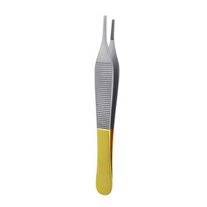 Pinzas de Cirugía Plástica T/C Adson de 4.75" (12cm), Rectas, Punta Fina, Carburo de Tungsteno, Semi-Recubiertas en Oro, Instrumento Quirúrgico - Product Image 3
