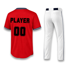 Conjunto de Uniforme de Béisbol Personalizado para Hombre, Rojo, Blanco y Azul Marino, con Logotipo Bordado, Manga Corta, Corte Regular, para Todas las Temporadas, en Poliéster - Product Image 2
