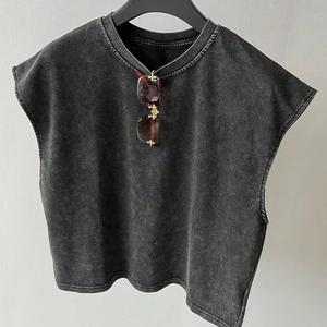 Camiseta Personalizada para Hombre, 100% Algodón, Lavado Ácido, Estilo Casual para Toda Temporada, Color Sólido, Vintage, Streetwear, Cómoda, de Alta Calidad, Antiarrugas - Product Image 1