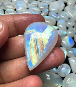 Piedras Preciosas Naturales Sueltas de Alta Calidad, Mezcla de Tamaños y Formas, Lote de Alta Potencia, Piedra Lunar Azul Claro Cabujón para Joyería - Product Image 4