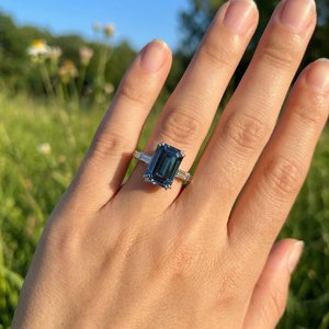 Bague ajustable en argent sterling 925 plaqué or avec diamant de laboratoire, bijou élégant et tendance, sertissage brillant, cadeau idéal - Product Image 4