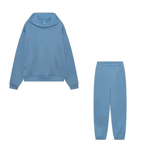 Women <b>Pink</b> Hooded Tracksuit Set Full Sleeve Solid Color Casual Loose Fit Cotton <b>Sweatshirt</b> And Pants Autumn Wear - Product Image 4