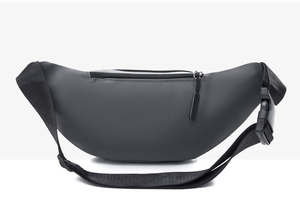 Sac bandoulière en cuir vegan PU avec 4 poches zippées, petit sac banane pour homme et femme - Product Image 5