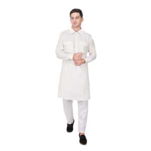 <b>Men's</b> Cotton Pathani <b>Kurta</b> Pajama Set| Full Sleeve Regular Fit Traditional Ethnic Pakistani Style Casual Festival Wear for <b>Men</b> - Product Image 3