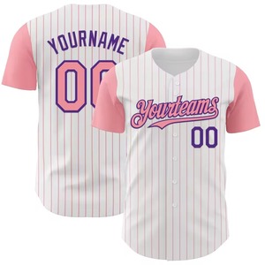 Proveedor de Uniformes Deportivos Personalizados, Jersey de Béisbol a Rayas, Transpirable, de Secado Rápido, para Equipos, Servicio OEM y ODM, Venta al Por Mayor - Product Image 1