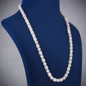 Cluster style solitaire diamond <b>necklace</b> in d vvs clarity for unisex style 925 sterling silver custom jewelry design - Product Image 2