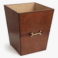 Poubelle à déchets en cuir à poser au sol, couleur noire, style français, poubelle à déchets secs, accessoires modernes pour la maison