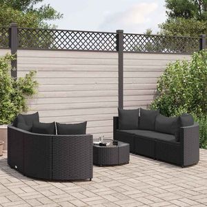 Ensemble de 6 canapés de patio noirs, ensembles de jardin élégants - Product Image 1