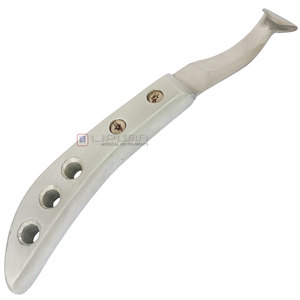 Meilleur couteau de fermeur pour sabots, manche en aluminium argenté, lame en acier inoxydable perforée, équipement vétérinaire pour l'élagage des sabots de bétail, chevaux et bovins - Product Image 1