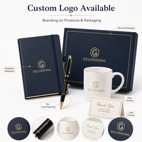 Coffret Cadeau d'Appréciation pour Clients d'Entreprise : Carnet A5, Stylo Métallique, Tasse en Céramique, Carte de Remerciement, Boîte Cadeau avec Emballage Personnalisé du Logo