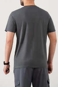 Camisetas Lisas Unisex al por Mayor, Cuello Redondo, Personalizables con Impresión, Transpirables, de Algodón de Secado Rápido, Ropa Deportiva, Camisetas Gris Oscuro para Hombre - Product Image 2