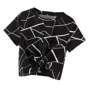 Casual Women <b>Crop</b> <b>Top</b> T-Shirt Made With Premium Cotton Blend Fabric Breathable And Lightweight Perfect For Daily Wear - Product Image 3