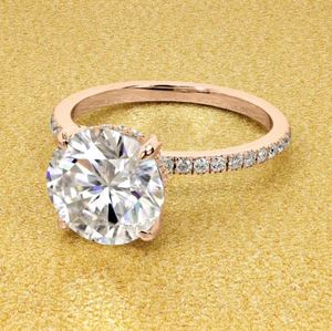 2.5 CT Moissanite <b>925</b> Sterling <b>Silver</b> Gold Prong Set Certified Engagement Wedding Anniversary Diamond Alternative Geometric <b>Ring</b> - Product Image 4