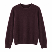 Pull en laine mérinos, cachemire et soie, style coréen, doux et moelleux, col rond, couleur unie, pour femme, chic et décontracté