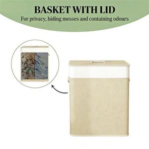 Cesto per Bucato in Bambù Naturale, Cesto in Vimini per Pratico Organizzazione Domestica - Product Image 2