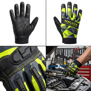 Custom Heavy Duty Mechanic <b>Gloves</b> Reinforced Cuff Textured Palm Anti-Slip Touchscreen <b>Moisture</b>-Wicking 10-Inch Polyester - Product Image 4