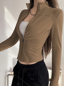 Womens High Performance Yoga <b>Jacket</b> Athletic <b>Workout</b> Gym Running Fitness Wear Custom Logo OEM ODM Private Label Wholesale - Product Image 3