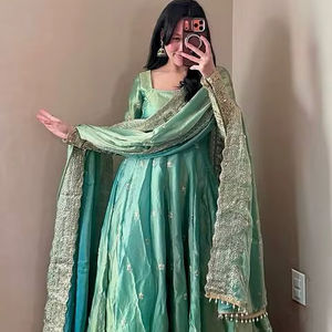 Conjunto de Vestido y Dupatta de Oro Puro para Mujer, Diseño Moderno, Kurti con Salwar Kameez Estilo Pakistaní, Traje Étnico - Product Image 1