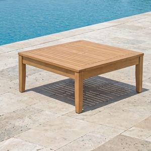 Mesa de centro de madera maciza de teca, estilo escandinavo contemporáneo, mueble bajo decorativo para hoteles de lujo, villas, salones y suiteras. - Product Image 1