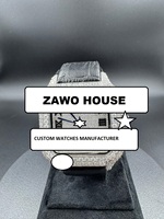 Montre de luxe sportive style hip-hop demi-sertie de diamants Moissanite VVS, bracelet en acier inoxydable et cuir, 41MM, date automatique, mouvement mécanique