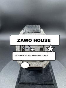 Reloj Mecánico de Lujo con Diamantes Moissanite VVS, Estilo Hip Hop, Acero Inoxidable con Correa de Cuero, 41MM, Fecha Automática, Unisex - Product Image 6