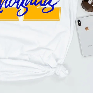 T-shirt Rhoyalty '22, couleur blanche, avec lettres grecques personnalisées imprimées, manches courtes, col rond, décontracté, mode d'été pour sororité - Product Image 3