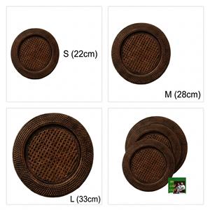 แผ่นรองจานหวายแบบเรียบง่ายตกแต่งโต๊ะแบบธรรมชาติสำหรับรับประทานอาหารสไตล์ยุโรปแผ่นรองจานหวายทรงกลมสไตล์โบโฮ - Product Image 6