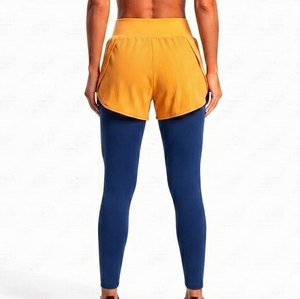 Active Lifestyle <b>Shorts</b> With <b>Leggings</b> Outdoor Sports Premium Quality Fabric Stretch Fit Elastic Waist Yoga <b>Legging</b> For <b>Women's</b> - Product Image 3
