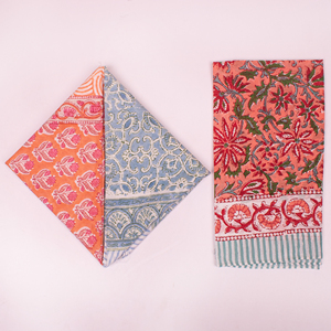 Boho Style Ethnic Bandana Cotton <b>Square</b> <b>Scarf</b> Floral Pattern Hand Block Printed Eco Friendly Accessories For Men Women & Pet - Product Image 1