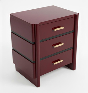 โต๊ะข้างเตียง 3 ลิ้นชัก โครงเตียงสำหรับห้องนอน เฟอร์นิเจอร์ในบ้าน เฟอร์นิเจอร์ไม้ ขายส่งจากโรงงานโดยตรง รับผลิตแบบ OEM ODM ตามสั่ง - Product Image 2