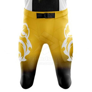 Ensemble d'uniformes de football américain pour hommes, 100% polyester, imprimé par transfert thermique, manches courtes, sangles élastiques, fermeture à boucle, poches latérales - Product Image 5