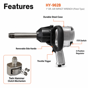 Llave de Impacto Neumática de 1 Pulgada con Mango Tipo Pistola, Extensión de Ancla, 12000 Ft-Lb de Torque, 3500 RPM para Reparación Automotriz - Product Image 2
