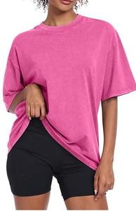 Camiseta de Mujer con Lavado Ácido al por Mayor, de Alta Calidad para Chicas, Impresión Personalizada, Ajuste Delgado, Lisa, Duradera, Transpirable para Entrenamiento - Product Image 5