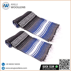 Dark <b>Blue</b> Falsa <b>Blanket</b> Elegant Home Textile for Bed Sofa and Guest Room At Export Price - Product Image 6