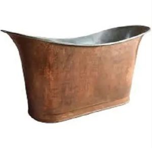 100% Pure Copper <b>Bath</b> Tub with Patina Finish Antique Single & Double Slipper White Acrylic Direct - Product Image 2