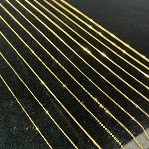 Collar de oro real de 18 quilates sin chapado de Murao Japan, joyería unisex de oro amarillo macizo, cadena de eslabones de alta calidad para hombres y mujeres, delgada y ligera. - Product Image 6