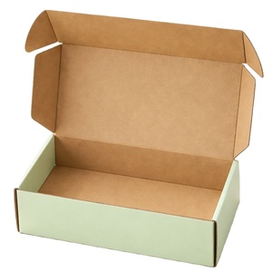 Caja de Envío de Cartón Corrugado Verde, Embalaje de Cartón Plegable Ecológico para Regalos de Comercio Electrónico y Pequeñas Empresas - Product Image 1