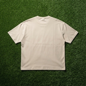 Men's <b>Cream</b> Oversized T Shirt Crew Neck Short Sleeve Casual Streetwear Cotton <b>Tshirt</b> Minimalist Relaxed Fit Top - Product Image 6
