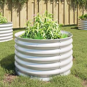 Jardinières et bacs à fleurs surélevés en acier galvanisé argenté - Product Image 1